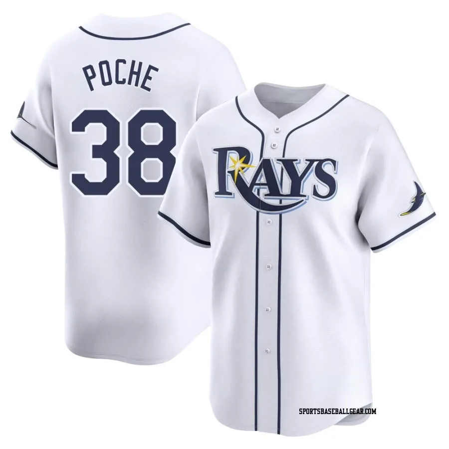 Colin Poche Men's Tampa Bay Rays White Limited Home Jersey