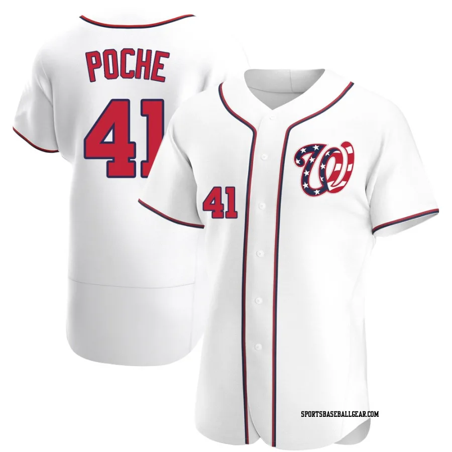 Colin Poche Men's Washington Nationals White Authentic Alternate Jersey