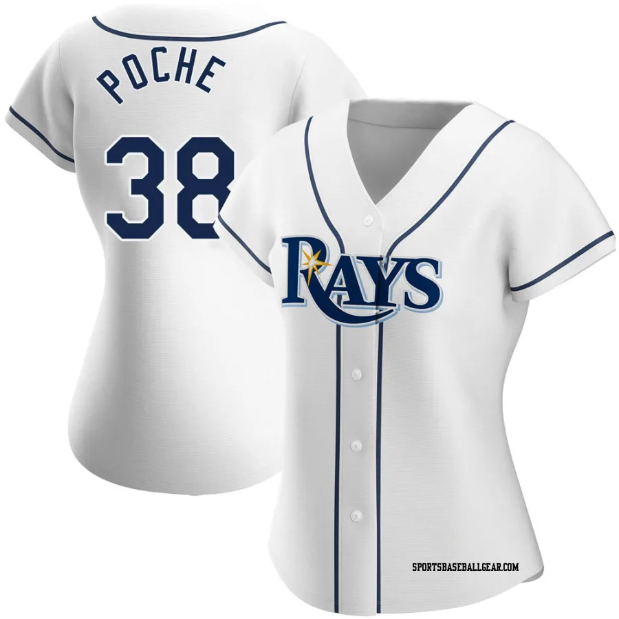 Colin Poche Women's Tampa Bay Rays White Replica Home Jersey