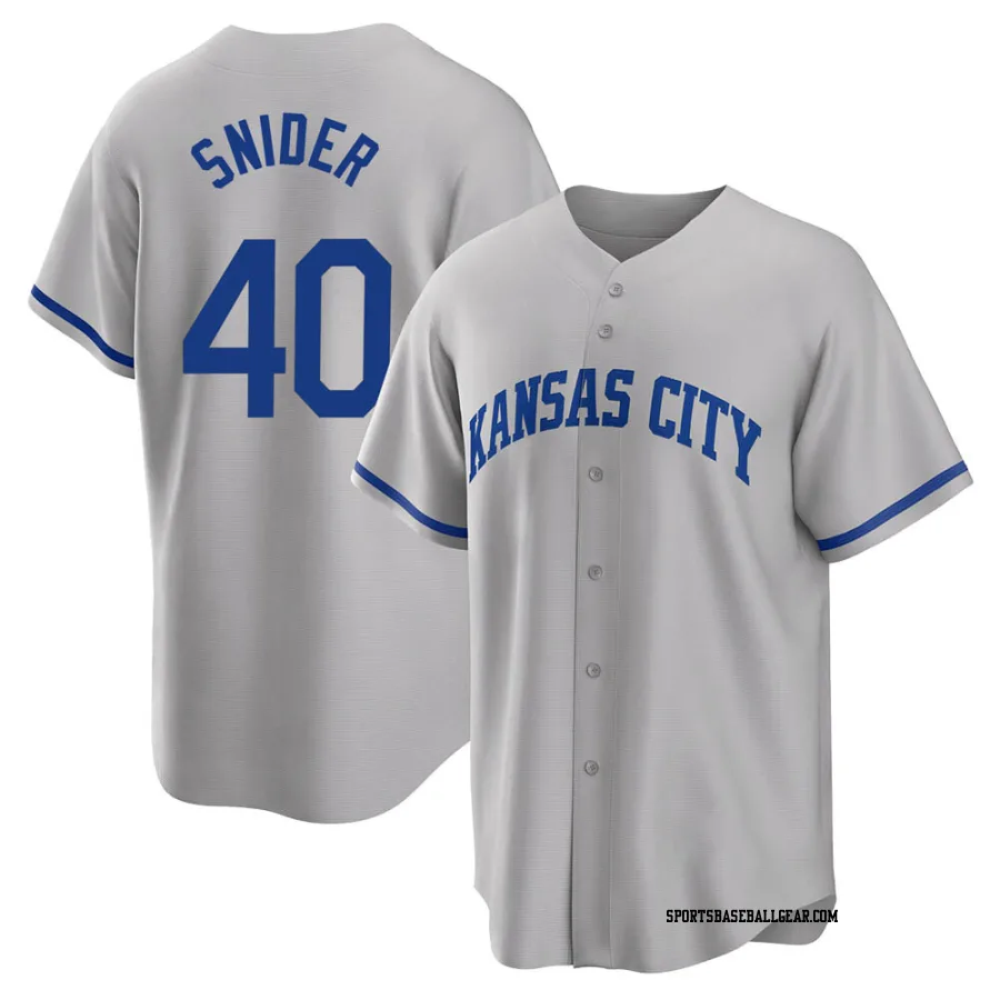 Collin Snider Youth Kansas City Royals Gray Replica 2022 Road Jersey