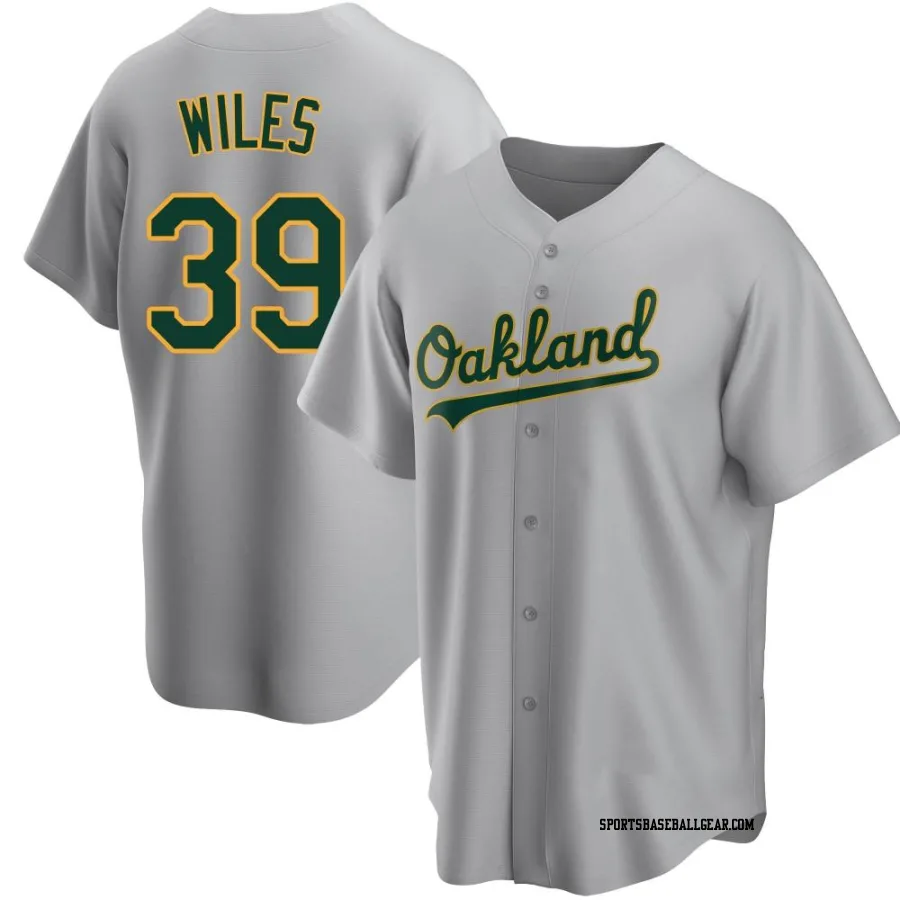 Collin Wiles Men's Oakland Athletics Gray Replica Road Jersey