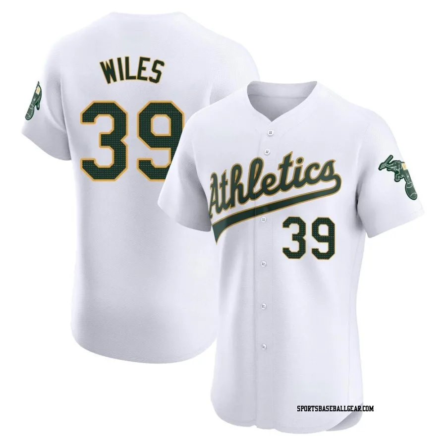 Collin Wiles Men's Oakland Athletics White Elite Home Jersey