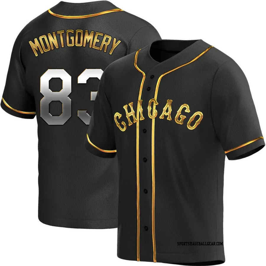 Colson Montgomery Youth Chicago White Sox Black Golden Replica Alternate Jersey