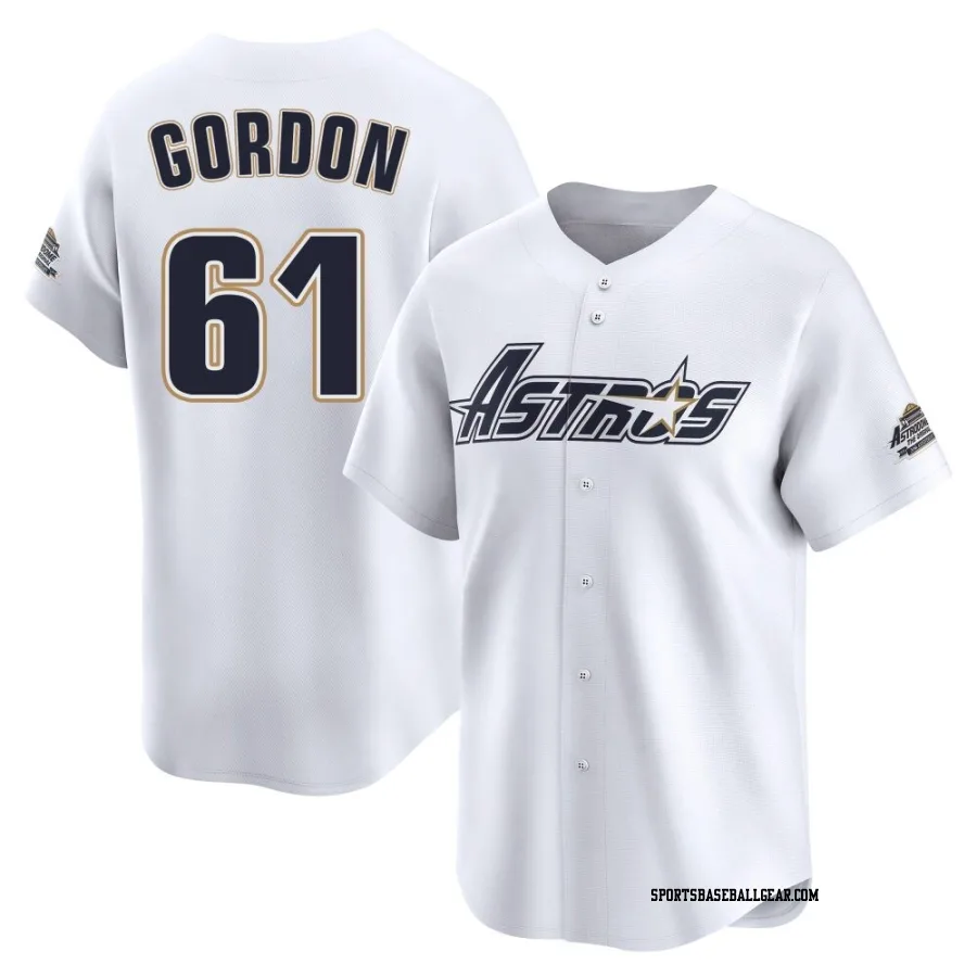Colton Gordon Men's Houston Astros White Limited Throwback Cooperstown Collection Jersey