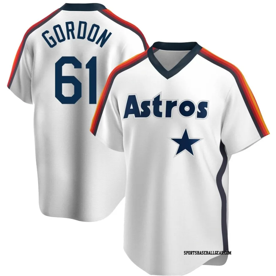 Colton Gordon Men's Houston Astros White Replica Home Cooperstown Collection Team Jersey