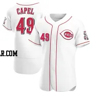 Conner Capel Men's Cincinnati Reds White Authentic Home Jersey