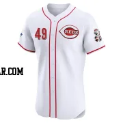 Conner Capel Men's Cincinnati Reds White Elite Home Patch Jersey