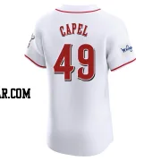 Conner Capel Men's Cincinnati Reds White Elite Home Patch Jersey