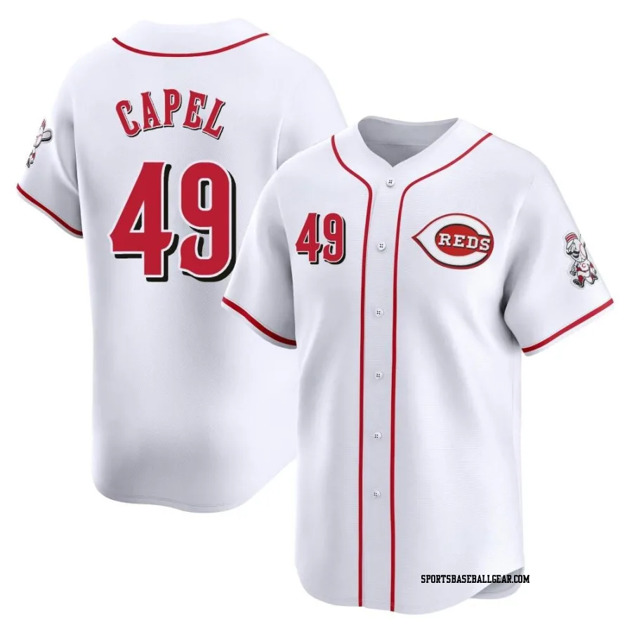 Conner Capel Youth Cincinnati Reds White Limited Home Jersey