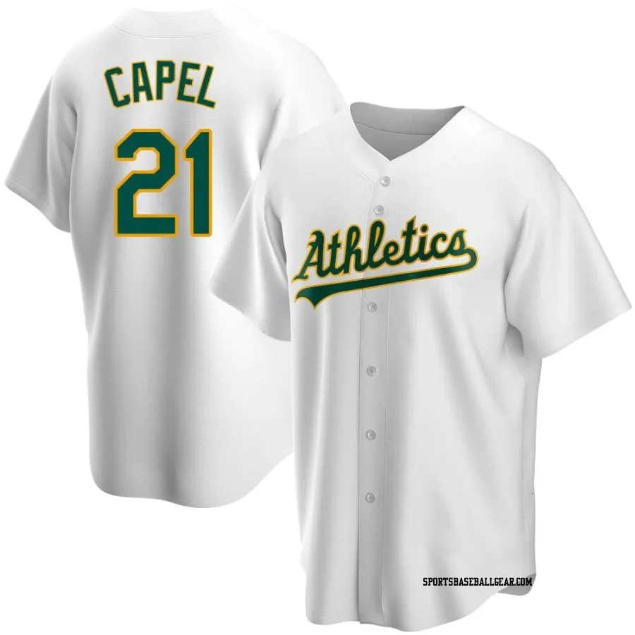 Conner Capel Youth Oakland Athletics White Replica Home Jersey