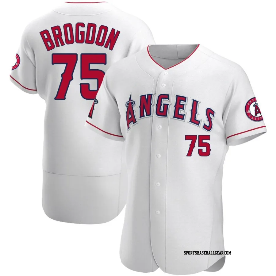 Connor Brogdon Men's Los Angeles Angels White Authentic Jersey