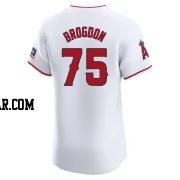 Connor Brogdon Men's Los Angeles Angels White Elite Home Patch Jersey