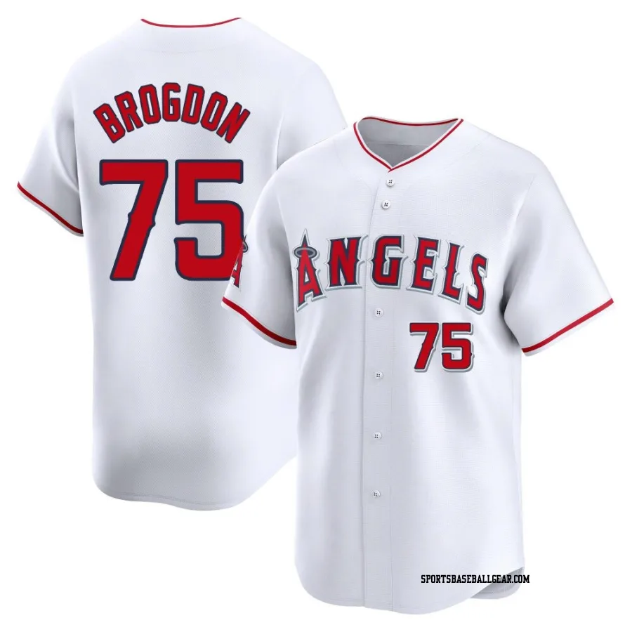 Connor Brogdon Men's Los Angeles Angels White Limited Home Jersey