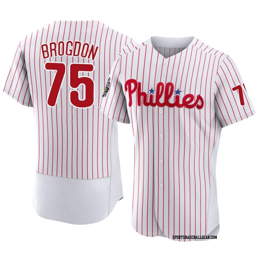 Connor Brogdon Men's Philadelphia Phillies White Authentic 2022 World Series Home Jersey