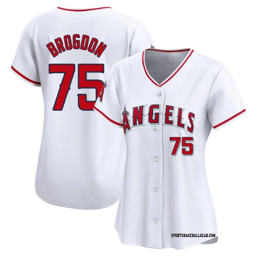 Connor Brogdon Women's Los Angeles Angels White Limited Home Jersey