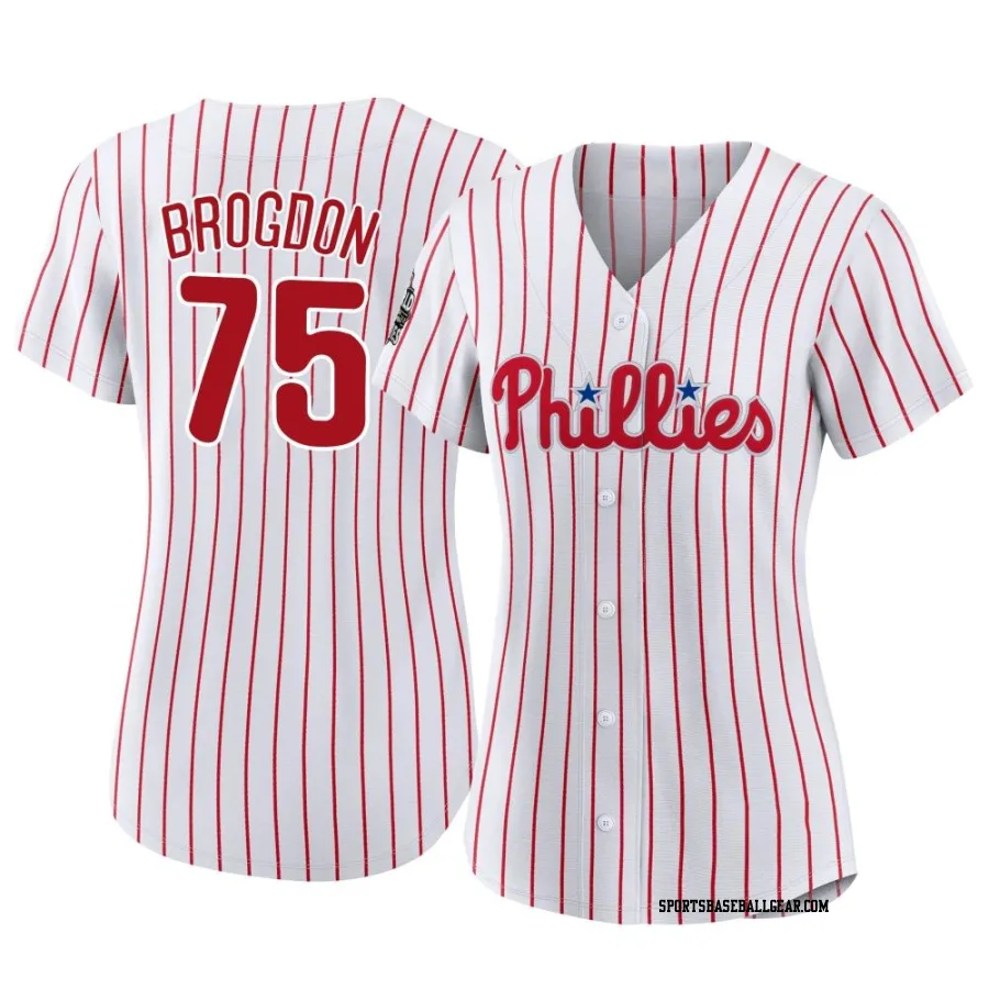 Connor Brogdon Women's Philadelphia Phillies White Replica 2022 World Series Home Jersey