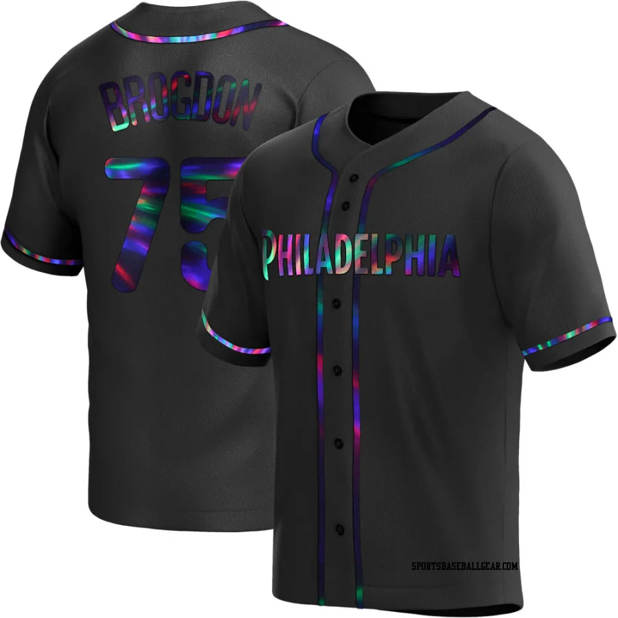 Connor Brogdon Youth Philadelphia Phillies Black Holographic Replica Alternate Jersey