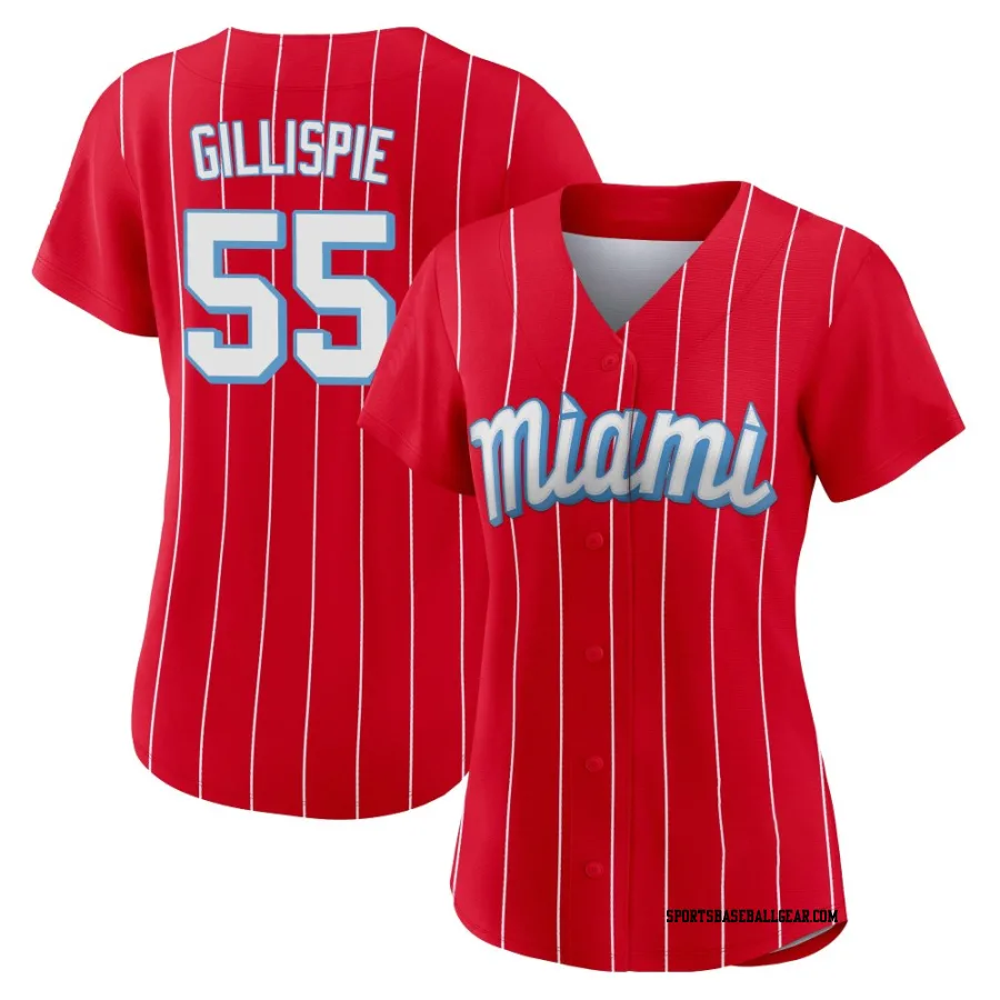 Connor Gillispie Women's Miami Marlins Red Authentic 2021 City Connect Jersey