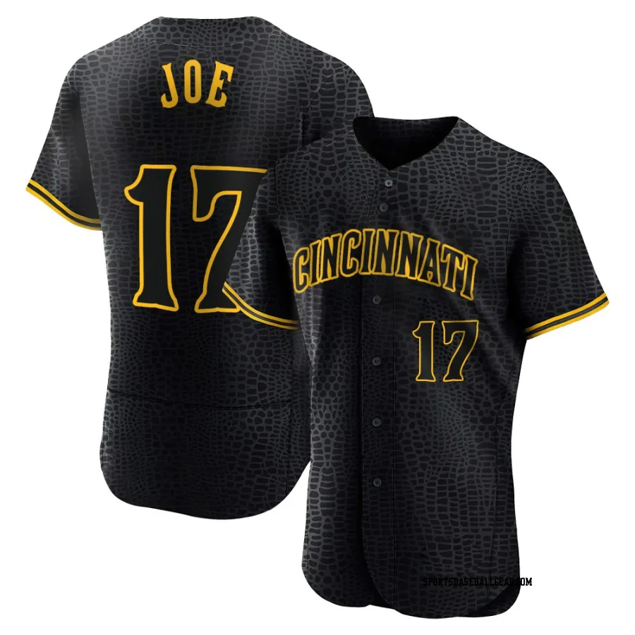 Connor Joe Men's Cincinnati Reds Black Authentic Snake Skin City Jersey