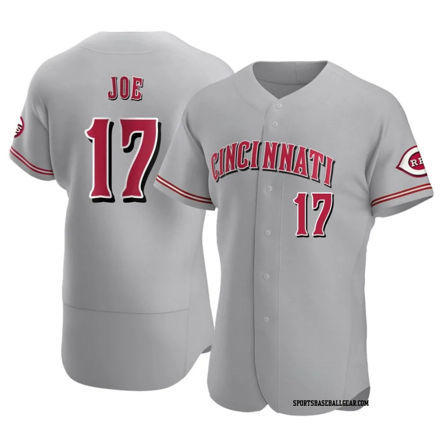 Connor Joe Men's Cincinnati Reds Gray Authentic Road Jersey
