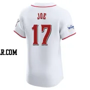 Connor Joe Men's Cincinnati Reds White Elite Home Patch Jersey