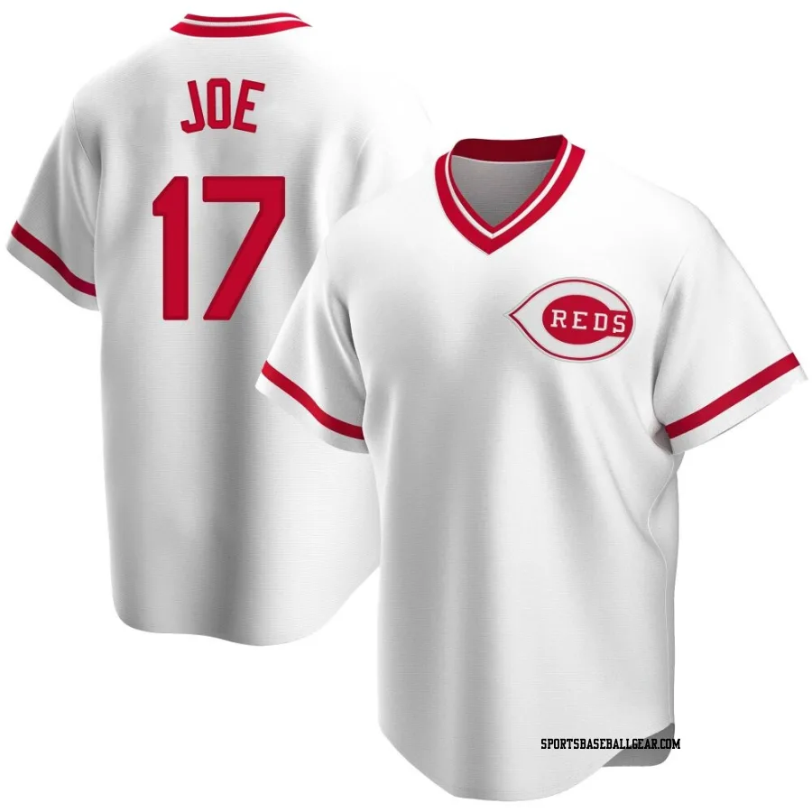 Connor Joe Youth Cincinnati Reds White Replica Home Cooperstown Collection Jersey