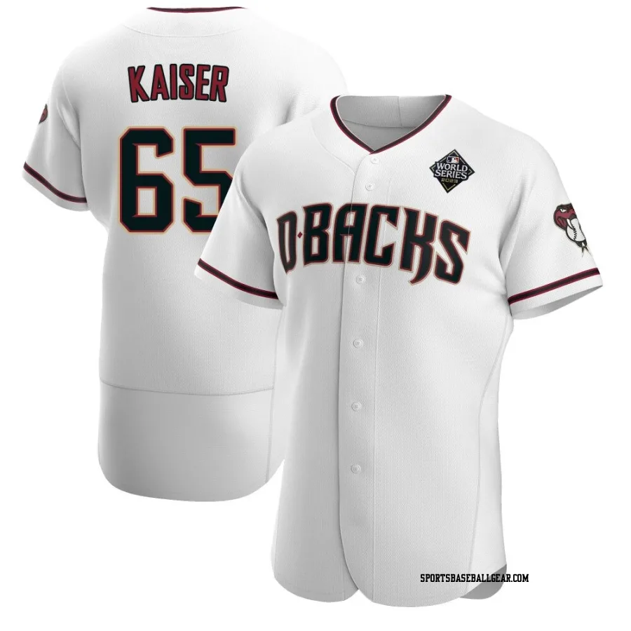 Connor Kaiser Men's Arizona Diamondbacks White Authentic Crimson Home 2023 World Series Jersey