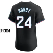 Connor Norby Men's Miami Marlins Black Elite Alternate Vapor Premier Jersey