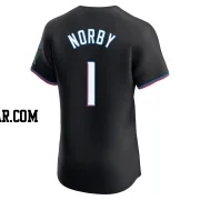 Connor Norby Men's Miami Marlins Black Elite Alternate Vapor Premier Jersey