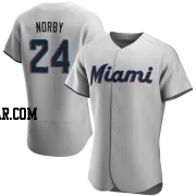 Connor Norby Men's Miami Marlins Gray Authentic Road Jersey