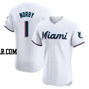 Connor Norby Men's Miami Marlins White Elite Home Jersey