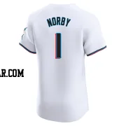 Connor Norby Men's Miami Marlins White Elite Home Jersey