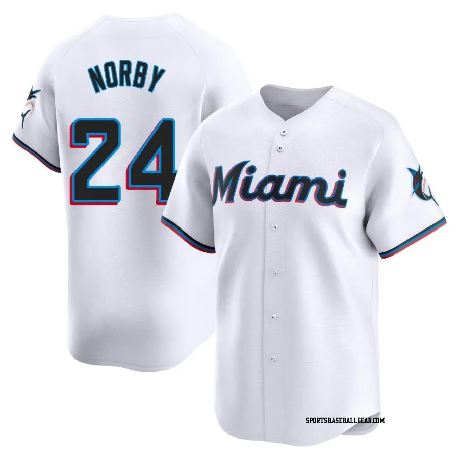 Connor Norby Men's Miami Marlins White Limited Home Jersey