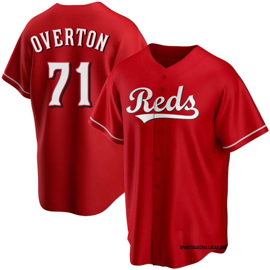 Connor Overton Men's Cincinnati Reds Red Replica Alternate Jersey