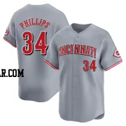 Connor Phillips Men's Cincinnati Reds Gray Limited Away Jersey