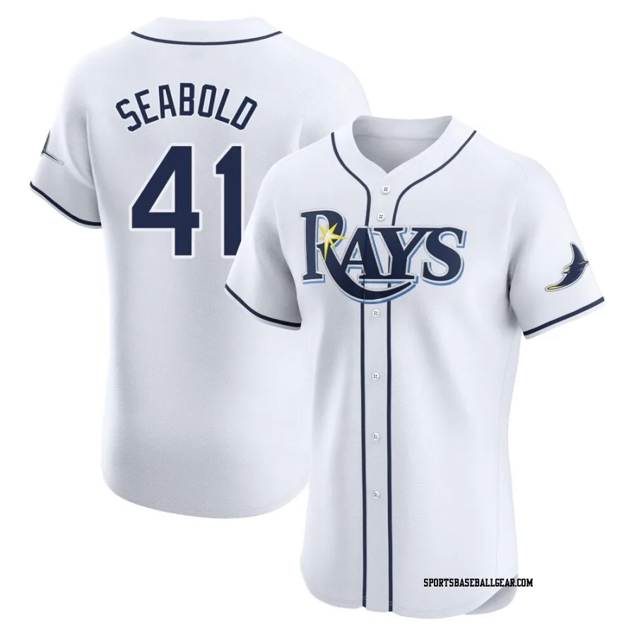 Connor Seabold Men's Tampa Bay Rays White Elite Home Jersey