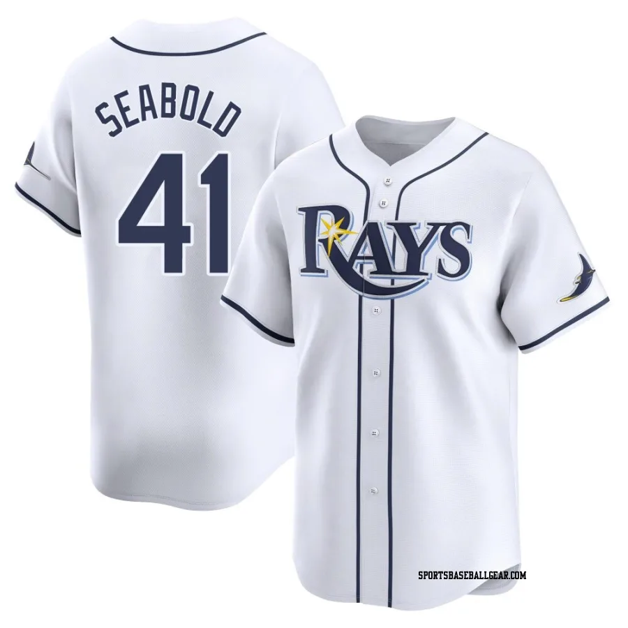 Connor Seabold Men's Tampa Bay Rays White Limited Home Jersey