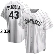 Connor Seabold Youth Colorado Rockies White Replica Home Jersey