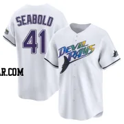 Connor Seabold Youth Tampa Bay Rays White Limited Throwback Cooperstown Jersey