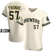 Connor Thomas Men's Milwaukee Brewers Cream Authentic Home Jersey