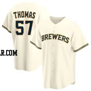 Connor Thomas Men's Milwaukee Brewers Cream Replica Home Jersey