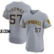 Connor Thomas Men's Milwaukee Brewers Gray Elite Road Jersey