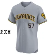 Connor Thomas Men's Milwaukee Brewers Gray Elite Road Jersey
