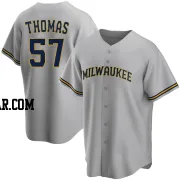 Connor Thomas Men's Milwaukee Brewers Gray Replica Road Jersey