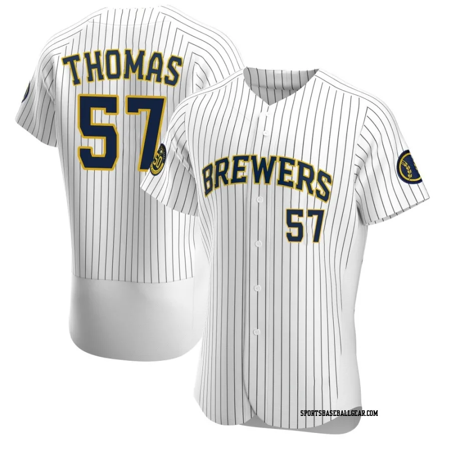 Connor Thomas Men's Milwaukee Brewers White Authentic Alternate Jersey