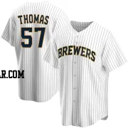 Connor Thomas Men's Milwaukee Brewers White Replica Home Jersey