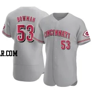 Cooper Bowman Men's Cincinnati Reds Gray Authentic Road Jersey