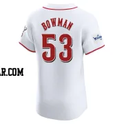 Cooper Bowman Men's Cincinnati Reds White Elite Home Patch Jersey