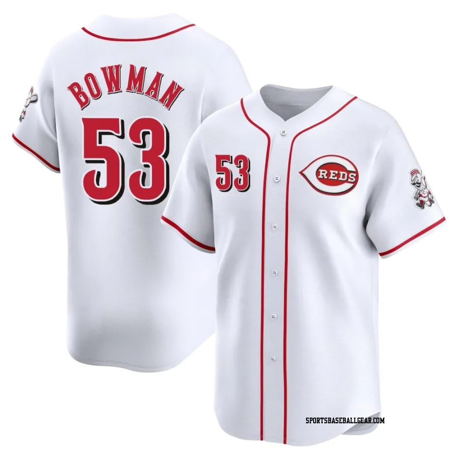 Cooper Bowman Men's Cincinnati Reds White Limited Home Jersey