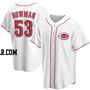 Cooper Bowman Youth Cincinnati Reds White Replica Home Jersey